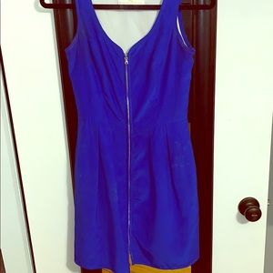 Bright Blue Amanda Uprichard Silk Zipper Dress